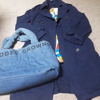 ロデオクラウンズ(RODEO CROWNS)のロデオクラウンズ　デニムバック　リバーシブル　コート　オルテガ柄　(トートバッグ)