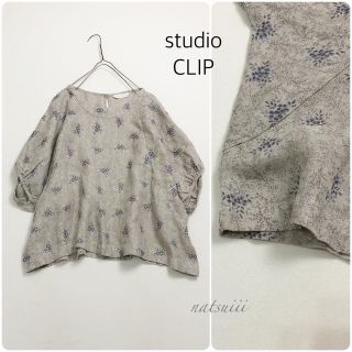 スタディオクリップ(STUDIO CLIP)のスタディオクリップ . リネン 花柄 ワイド プルオーバー ブラウス(シャツ/ブラウス(半袖/袖なし))