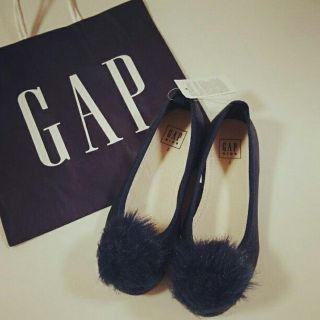 ギャップ(GAP)の完売 ギャップ GAP バレエ グリッター ファー ボンボン 21  キッズ(バレエシューズ)