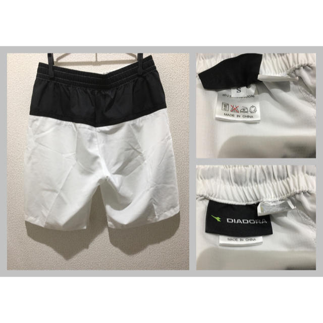 DIADORA(ディアドラ)のDIADORA  テニスウェア (Tシャツ 160+ハーフパンツＳサイズ)白 スポーツ/アウトドアのテニス(ウェア)の商品写真