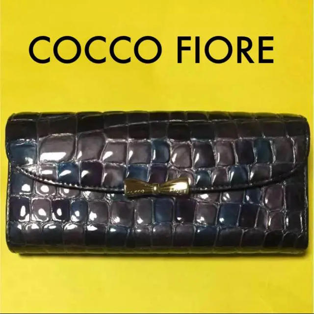 新品❣️COCCO FIORE❣️イタリア製❣️クロコ型押し本レザー長財布