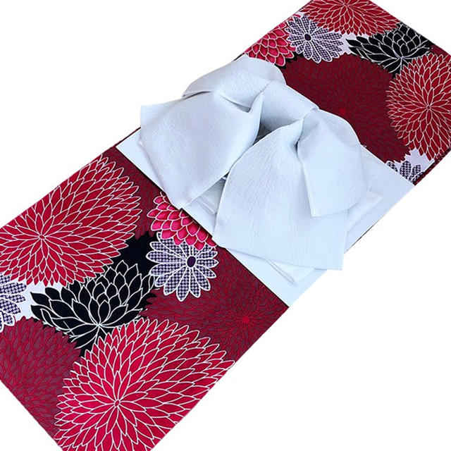 浴衣（二部式浴衣）肌に優しい素材 日本製作り帯セット 大輪の丸菊 | フリマアプリ ラクマ