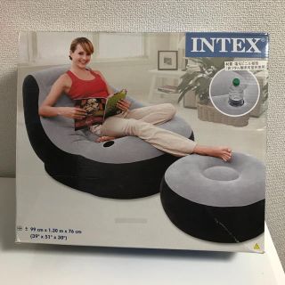 INTEX インテックス エアーソファー 1人掛 ウルトララウンジ オットマン付(ソファセット)