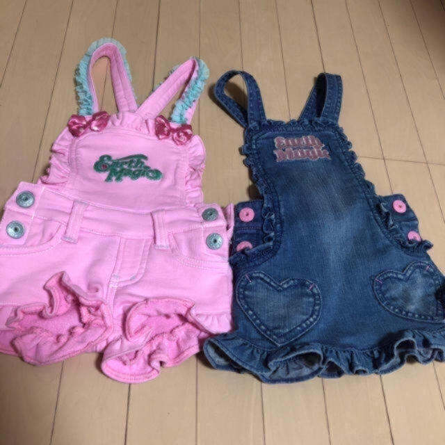 EARTHMAGIC(アースマジック)のサロペット&ジャンスカ セット キッズ/ベビー/マタニティのキッズ服女の子用(90cm~)(ワンピース)の商品写真