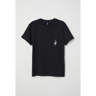 エイチアンドエム(H&M)の☆H＆M/エイチアンドエム ワイルドデザイン 半袖Tシャツ/メンズ/S/黒☆新品(Tシャツ/カットソー(半袖/袖なし))