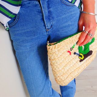 ザラ(ZARA)の夏用 大人気 クラッチbag クラッチ サボテン柄(クラッチバッグ)