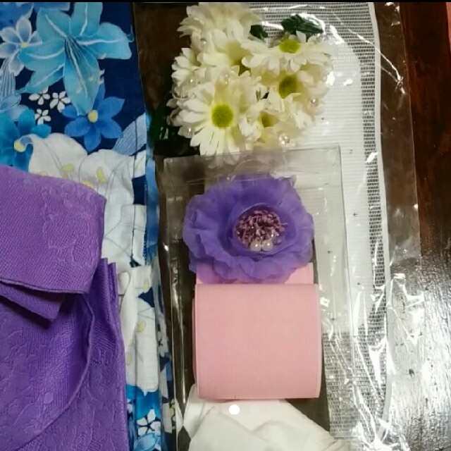 浴衣セット　花火大会　下駄　帯　カバン　コサージュ