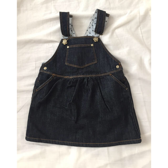 PETIT BATEAU(プチバトー)のひよこ様専用☆18m プチバトー デニムジャンパースカート キッズ/ベビー/マタニティのベビー服(~85cm)(ワンピース)の商品写真