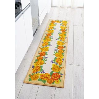 値下げキッチンマット イエローローズ 45×180cm 新品送料込(キッチンマット)