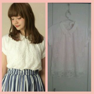 ダブルクローゼット(w closet)のw closet＊新品花柄レーストップス(シャツ/ブラウス(半袖/袖なし))