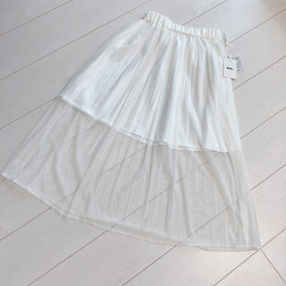 グレイル(GRL)のhimawari様❁専用♡ GRL チュールスカート ホワイト 新品(ひざ丈スカート)