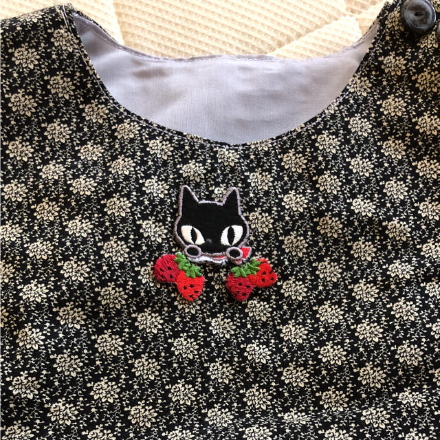 ハンドメイド 子供 キッズ  ワンピ ピンク 花 110 かわいい 一点物 キッズ/ベビー/マタニティのキッズ服女の子用(90cm~)(ワンピース)の商品写真