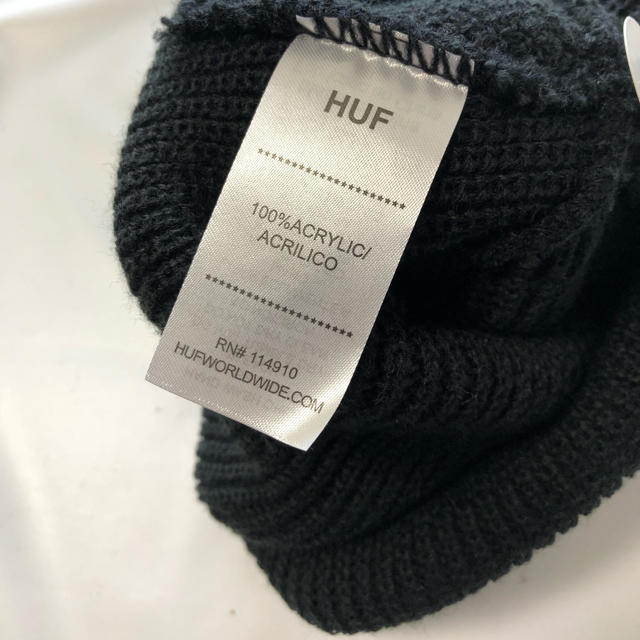 HUF(ハフ)のHUF ハフ ニット帽 黒 ビーニー 帽子 スケート スケボー ブランド SUP メンズの帽子(ニット帽/ビーニー)の商品写真