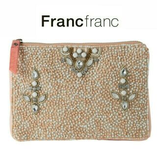 フランフラン(Francfranc)の❤新品タグ付き フランフラン【Francfranc】エドナ ビーズポーチ M❤(ポーチ)