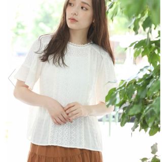 ロペピクニック(Rope' Picnic)のシャーリングシフォンレースブラウス(シャツ/ブラウス(半袖/袖なし))