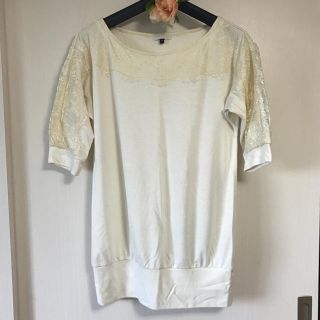 プロポーションボディドレッシング(PROPORTION BODY DRESSING)のレース×白の半袖カットソー(カットソー(半袖/袖なし))