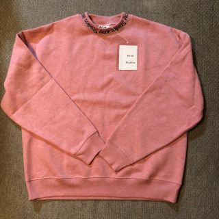 新品・XS】Acne Studios/ピンクロゴ/スウェットTシャツ/ブラック 品