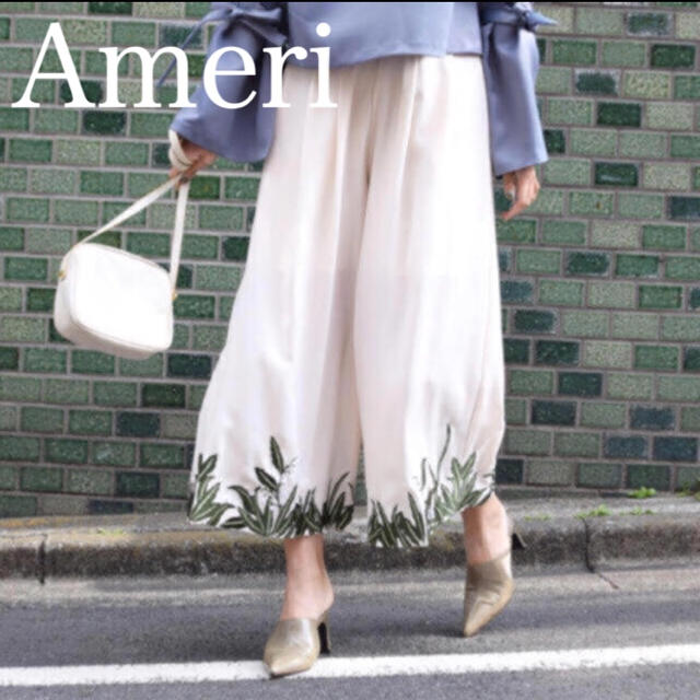 【一度着美品❗️】Ameri VINTAGE リリーベルワイドパンツ/ホワイト