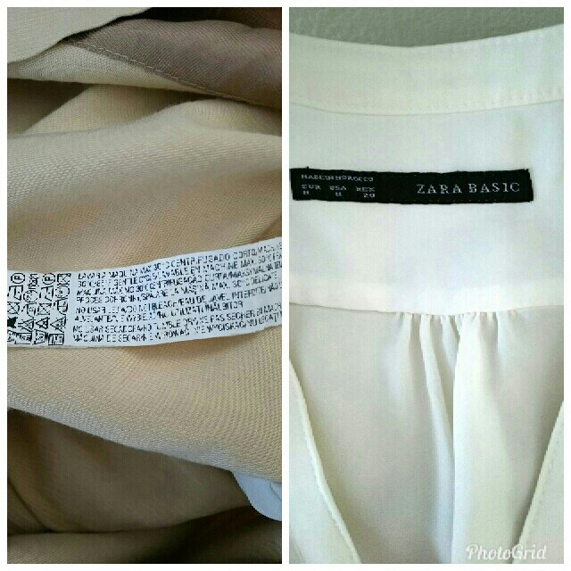 ZARA(ザラ)のkarinon様ご専用 ザラ ベーシックZARA異素材ブラウス  ワンピース白 レディースのワンピース(ひざ丈ワンピース)の商品写真