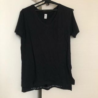 ジュエティ(jouetie)のjouetie シンプルＴシャツ ブラック メッセージ入り カットソー ブラック(Tシャツ(半袖/袖なし))