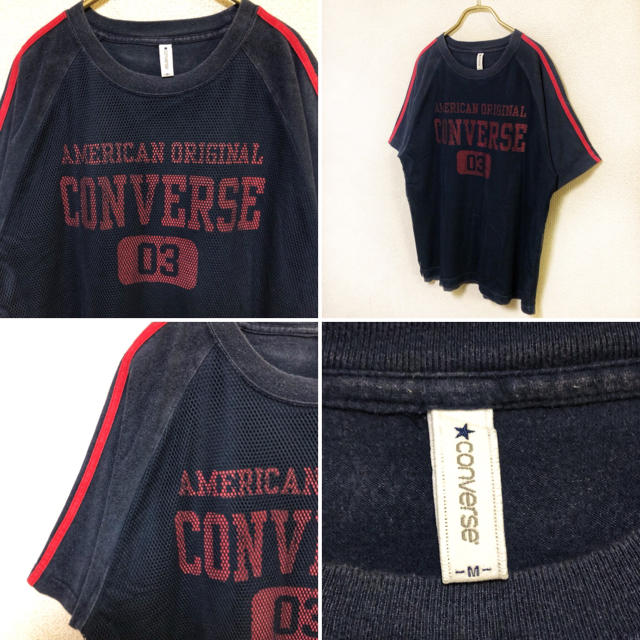 CONVERSE(コンバース)の【90s】converse LOGO フットボールシャツ メンズ L 古着 メンズのトップス(Tシャツ/カットソー(半袖/袖なし))の商品写真