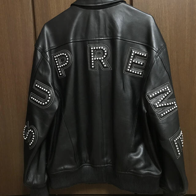 18SS Studded Arc Logo Leather Jacket