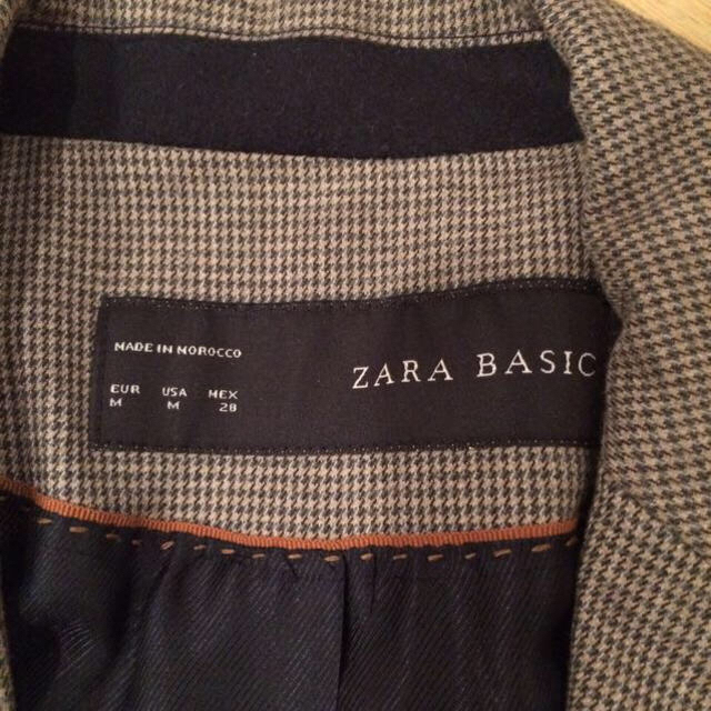 ZARA(ザラ)のZARAブラウン系チェックジャケット掲載 レディースのジャケット/アウター(テーラードジャケット)の商品写真