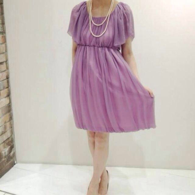 ANOTHER EDITION(アナザーエディション)のワンピース ドレス 結婚式 紫ライラック レディースのワンピース(ひざ丈ワンピース)の商品写真