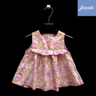 ジャカディ(Jacadi)の♪美品♪フランス高級子供服 JACADI♪1才♪高級リバティ花柄ブラウス♪(ワンピース)