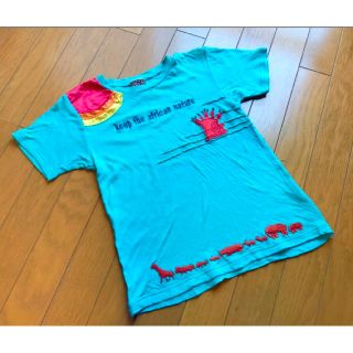 バックアレイ(BACK ALLEY)の★ブーフーウー★バックアレイ★130★難あり★刺繍半袖虹Tシャツ(Tシャツ/カットソー)