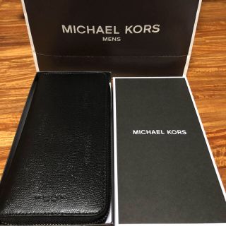 マイケルコース(Michael Kors)の新品未使用 メンズ マイケルコース 長財布 ラウンドジップ ブラック(長財布)