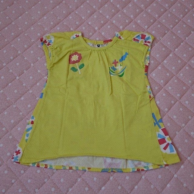 Petit jam(プチジャム)の＊小さな池様専用＊size100★美品★プチジャム★お花と蝶々のトップス★イエロ キッズ/ベビー/マタニティのキッズ服女の子用(90cm~)(Tシャツ/カットソー)の商品写真