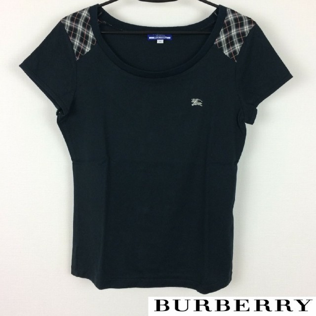 BURBERRY BLUE LABEL(バーバリーブルーレーベル)の美品 BURBERRY BLUE LABEL 半袖Tシャツ ブラック サイズ38 レディースのトップス(Tシャツ(半袖/袖なし))の商品写真
