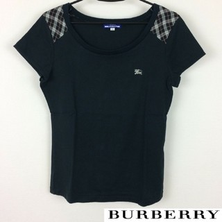 バーバリーブルーレーベル(BURBERRY BLUE LABEL)の美品 BURBERRY BLUE LABEL 半袖Tシャツ ブラック サイズ38(Tシャツ(半袖/袖なし))