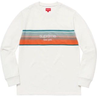 シュプリーム(Supreme)のSupreme shadow stripe s 白(Tシャツ/カットソー(七分/長袖))