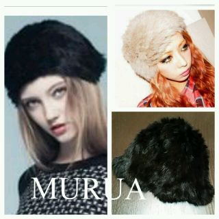 ムルーア(MURUA)のMURUA ♡ ラビットファー帽子(ニット帽/ビーニー)