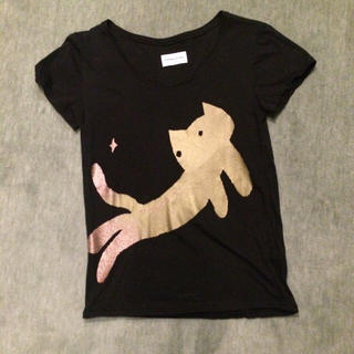 ツモリチサト(TSUMORI CHISATO)のツモリチサト ラメにゃんこTシャツ美品(Tシャツ(半袖/袖なし))