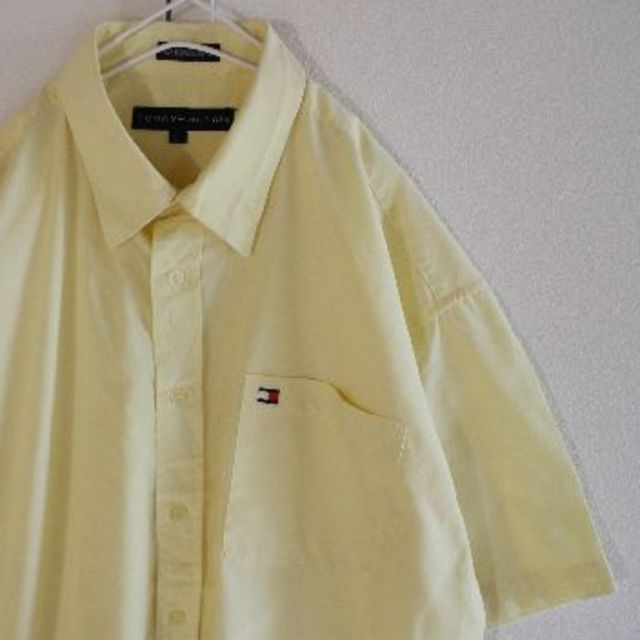 TOMMY HILFIGER(トミーヒルフィガー)のUS トミーヒルフィガー Yellow 半袖 シャツ L メンズのトップス(シャツ)の商品写真