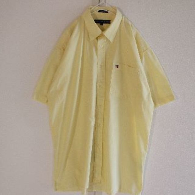 TOMMY HILFIGER(トミーヒルフィガー)のUS トミーヒルフィガー Yellow 半袖 シャツ L メンズのトップス(シャツ)の商品写真