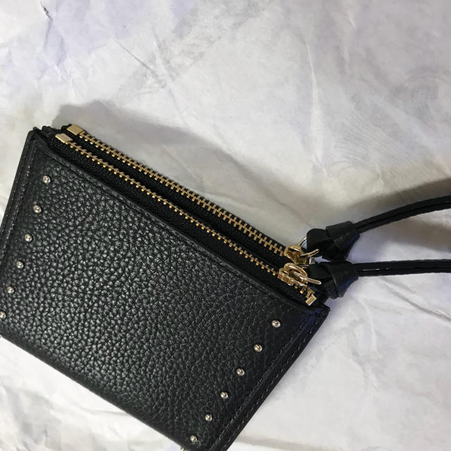 kate spade new york(ケイトスペードニューヨーク)の新作！再値下げ！【Katespade】黒 Wファスナー コンパクト 折財布 レディースのファッション小物(財布)の商品写真