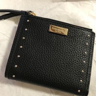 ケイトスペードニューヨーク(kate spade new york)の新作！再値下げ！【Katespade】黒 Wファスナー コンパクト 折財布(財布)