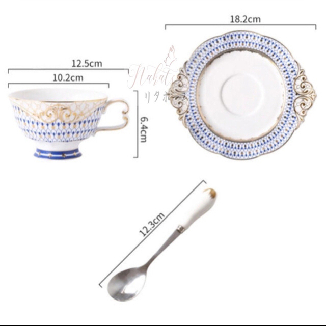 西洋ティー・コーヒーカップセット カップ&ソーサー4客セット 陶磁器ティーセット 1
