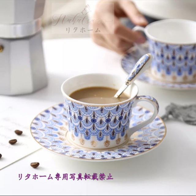 キッチン/食器西洋ティー・コーヒーカップセット カップ＆ソーサー4客セット 陶磁器ティーセット