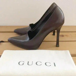 グッチ(Gucci)のGUCCI◎グッチ◎ブラウン◎ローファーパンプス◎37 24cm(ローファー/革靴)