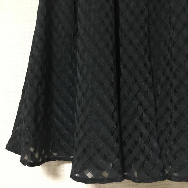 JUSGLITTY(ジャスグリッティー)のジャスグリッティー  オーガンジー素材のチェック柄フレアースカート  1 レディースのスカート(ひざ丈スカート)の商品写真
