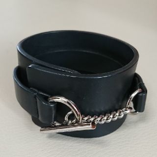 ディオールオム(DIOR HOMME)の【定価45000円】DIOR HOMME チェーンレザーブレスレット バングル(ブレスレット)