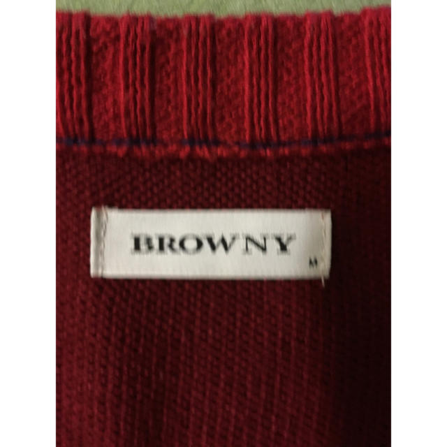 BROWNY(ブラウニー)のカーディガン エンジ ☆美品☆ ☆送料無料☆ メンズのトップス(カーディガン)の商品写真