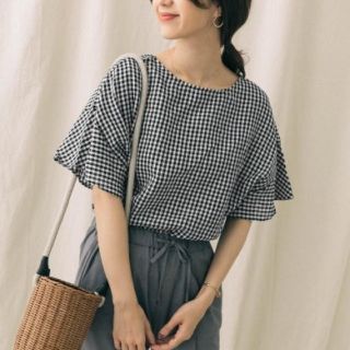 アーバンリサーチドアーズ(URBAN RESEARCH DOORS)のリネンチェックブラウス ●DOORS  GINGHAM CHECK(シャツ/ブラウス(半袖/袖なし))