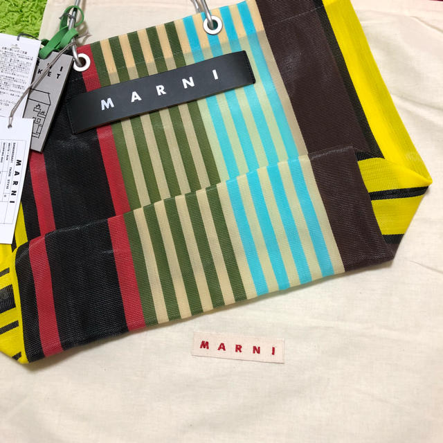 MARNI マルニ フラワーカフェ ストライプバック マルチイエロー