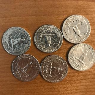 ワシントンクォーターダラー銀貨 6枚(貨幣)